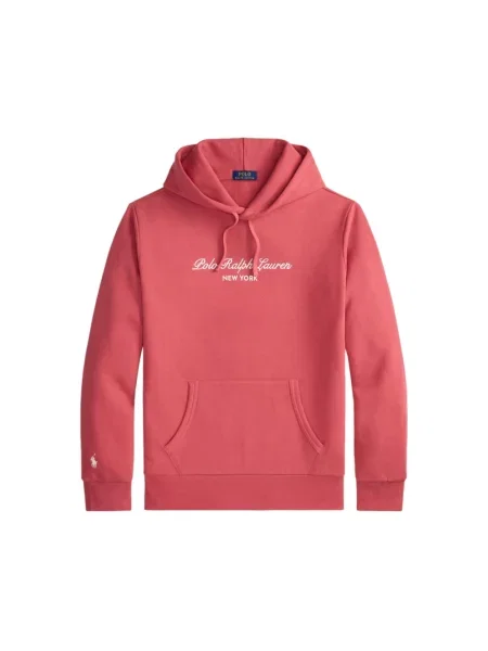Bluza z kapturem Ralph Lauren z kapturem z logo ze sznurkiem czerwona