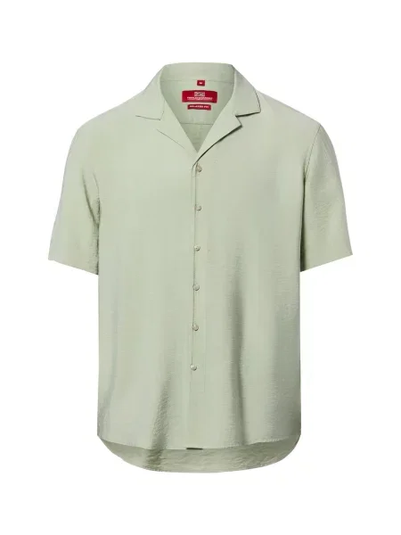 Finshley & Harding London koszulka z krótkim rękawem Mężczyźni Comfort Fit Sztuczne włókno jednolity S zielony