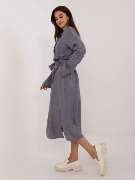Rochie de zi Fashionhunters casual cu crăpătură gri
