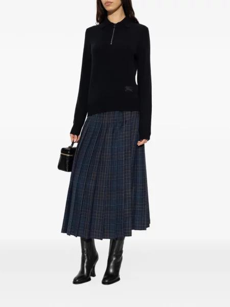 Μακρύς polo Burberry κασμίρ μαύρο