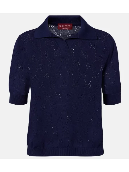 Hedvábné polotričko Gucci modré