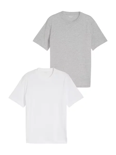 TOM TAILOR Tricou gri amestecat alb