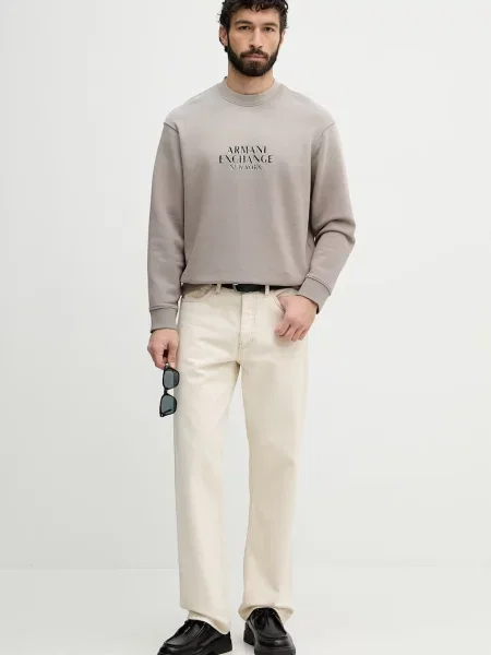 Armani Exchange Bombažen pulover bež