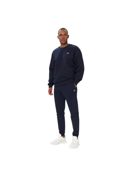 Bluza o kroju regular fit z mieszanki bawełny Lacoste niebieska