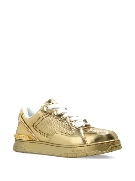 Sneakerși Versace din piele auriu
