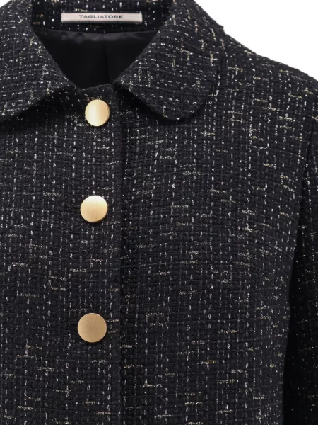 Geacă Tagliatore din tweed negru