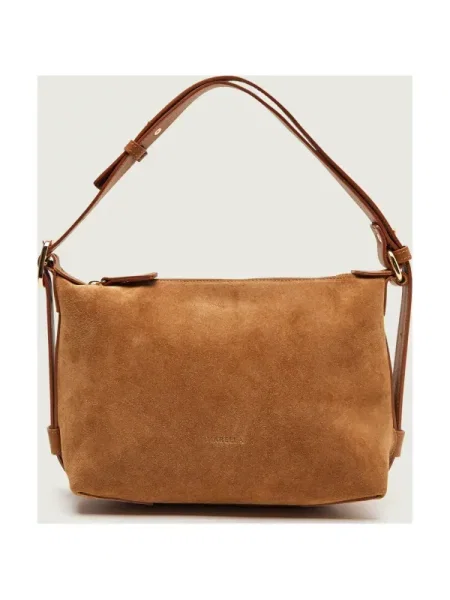 Marella Geantă pe umăr MLAPUZZLE | piele întoarsă maro