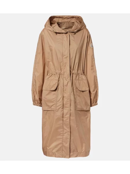 Parka Moncler z kapturem beżowa