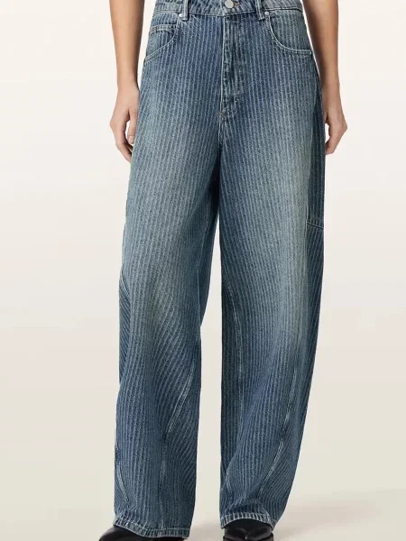 AllSaints džíny barrel CARTER STRIPE JEAN modré