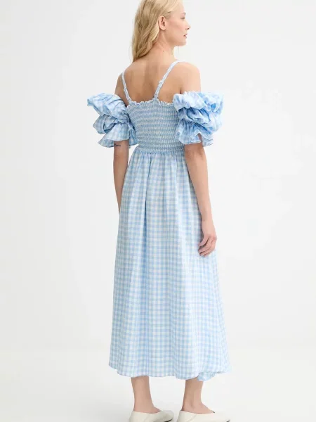 Льняна сукня The Sleeper midi розкльошена