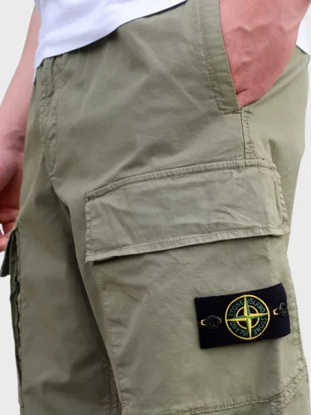 Брюки карго Stone Island с камнями зеленые
