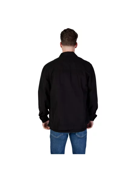 Kurtka koszulowa o kroju regular fit z wyhaftowanym logo Calvin Klein Jeans czarna