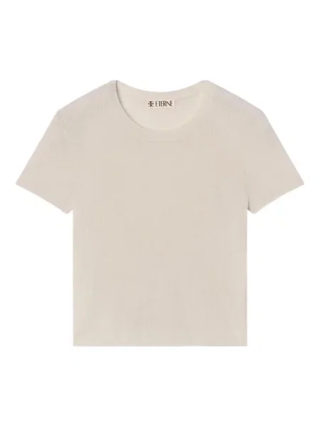 Krótka koszulka Eterne z kaszmiru biała