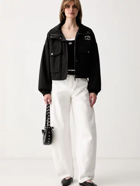 Karl Lagerfeld krátka bunda dámska čierna