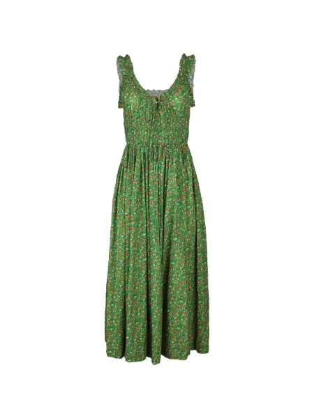 Rochie midi Dôen cu model floral cu imagine verde