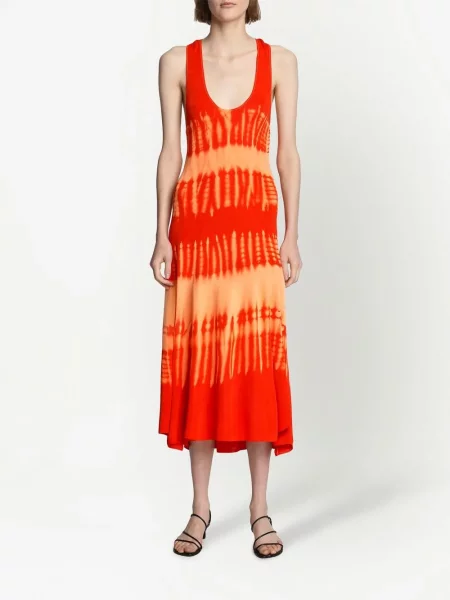 Megztas raštuotas tie-dye suknele Proenza Schouler oranžinė