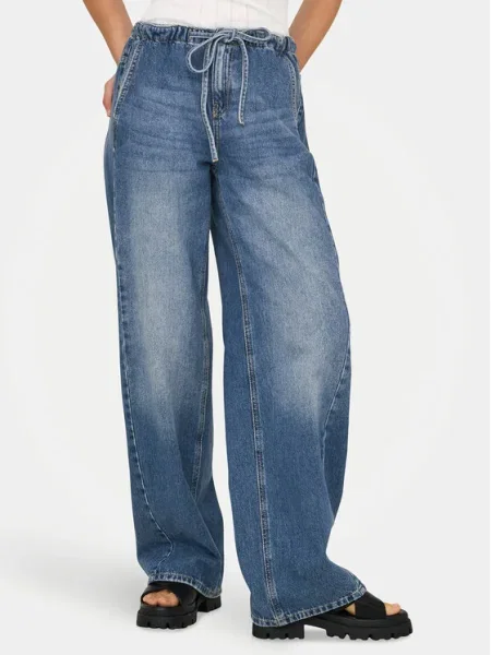 ONLY Blugi Pennie Wide Leg albastru