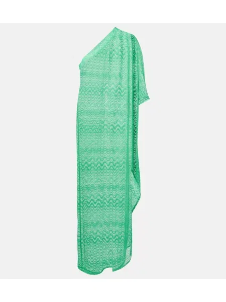Rochie maxi Melissa Odabash cu un umăr gol de costum verde