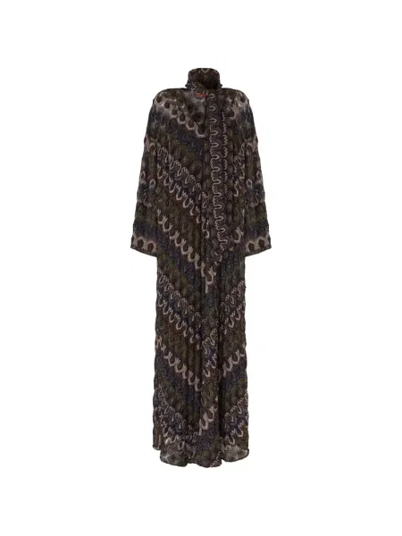 Rochie maxi Missoni lungă de costum maro