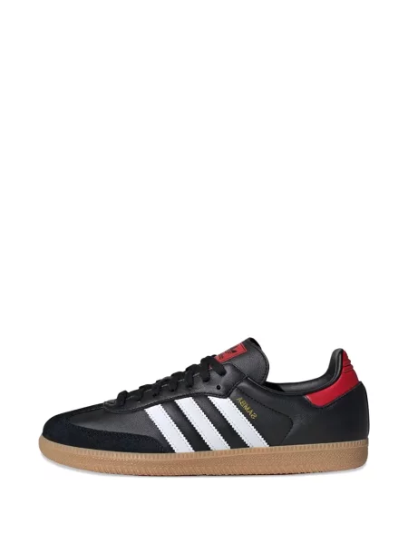 Sneakerși Adidas Samba cu dungi cu decolteu rotund negru
