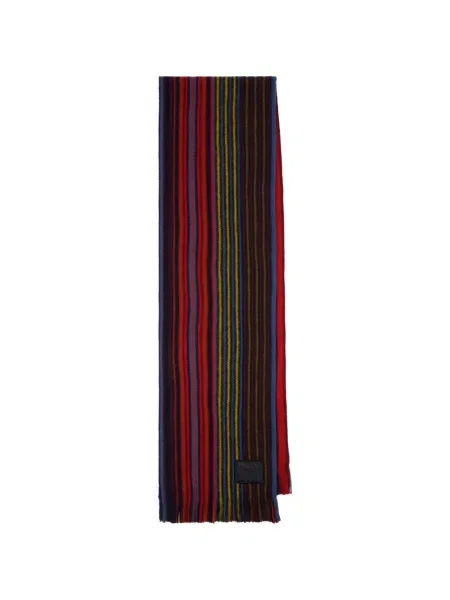 Fular Paul Smith de lână cu dungi roșu
