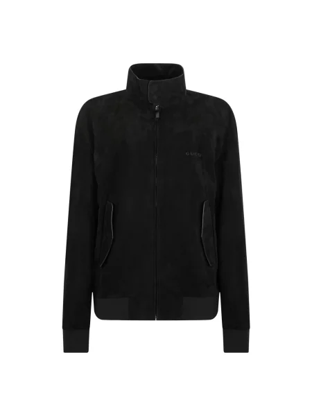Lekki kurtka bomber Gucci zamszowy czarny
