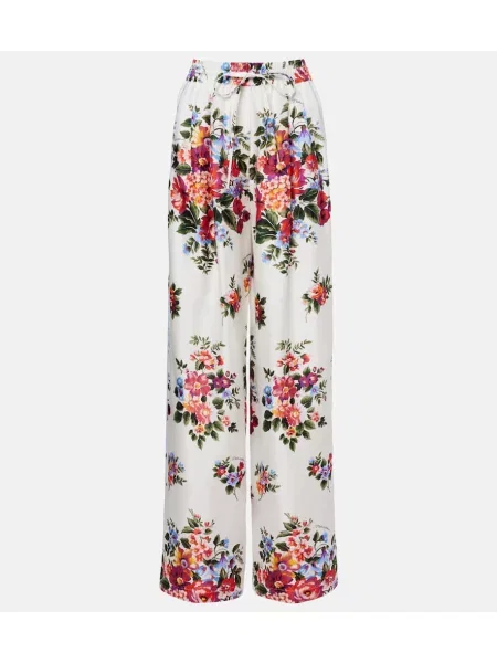 Pantaloni Dolce&gabbana de mătase cu model floral