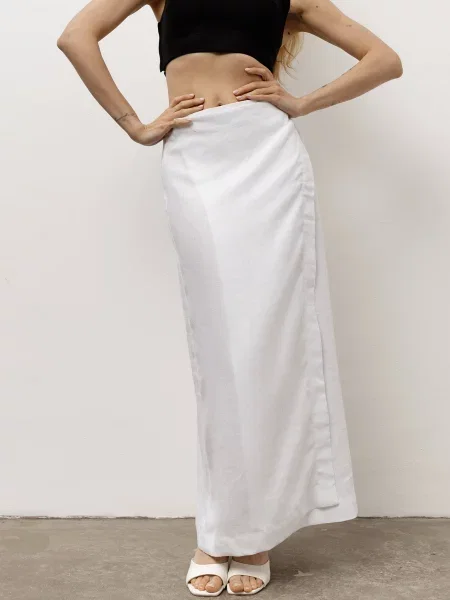 HARVEST Montana Спідниця максі Льон/поліестер білий