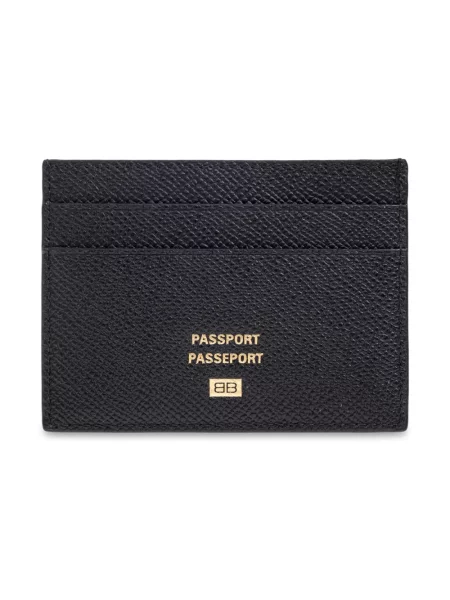 Lniany portfel Balenciaga czarny