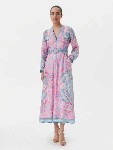 Hale Bob Літня сукня with linen рожевий