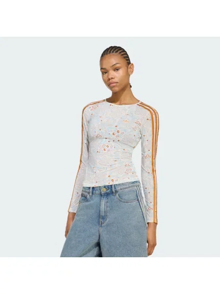 TRIČKO S DLOUHÝM RUKÁVEM ADIDAS ORIGINALS SUMMER GLOW MESH GRAPHICS bílé