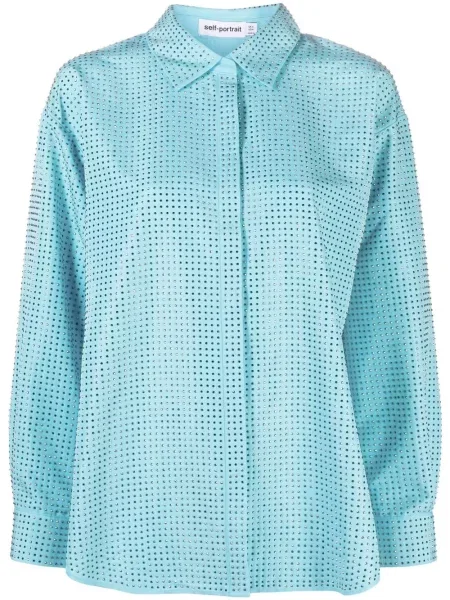 Cămașă Self-portrait lungă albastru