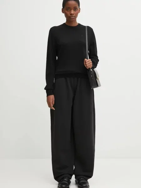 Шерстяной классический легкий свитер Coperni черный