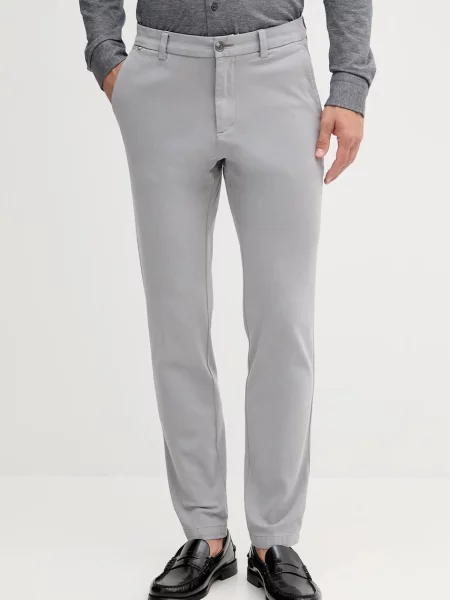 BOSS pantaloni cu fason chinos gri
