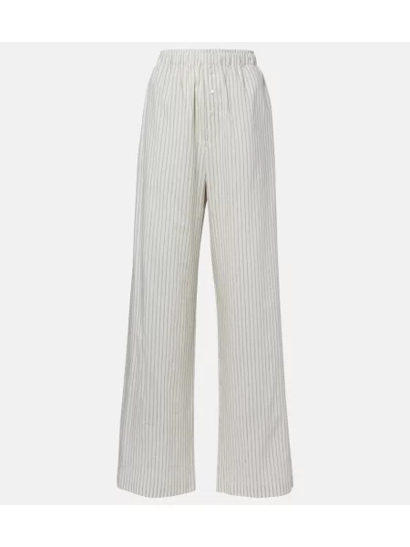 Pantaloni Róhe de mătase alb