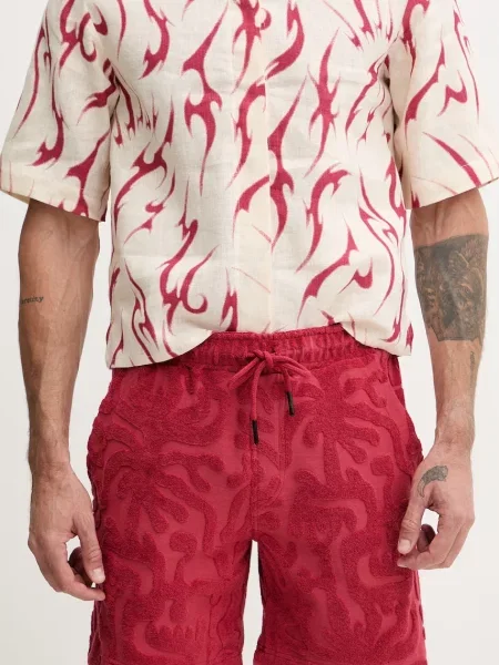 OAS kratke hlače z bombažem rdeča