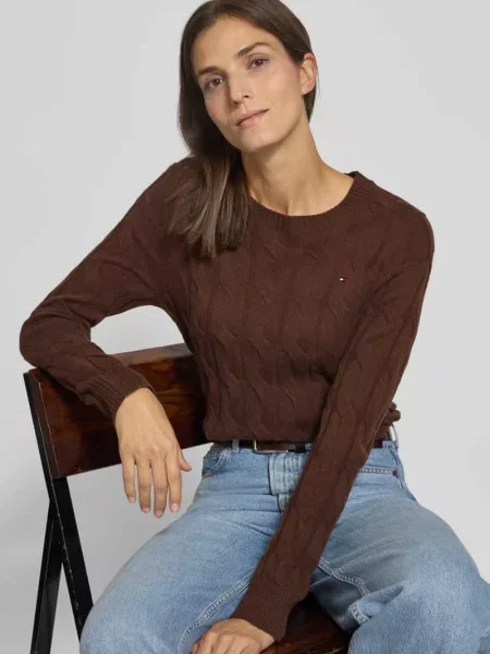 Sweter z dzianiny o kroju regular fit z czystej wełny Tommy Hilfiger