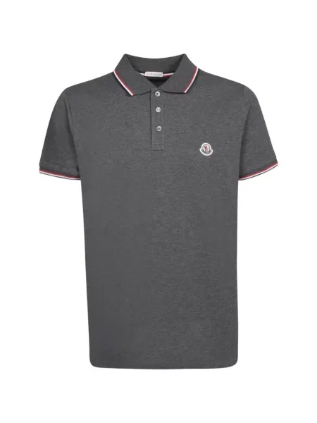 Tricou polo Moncler cu autograf gri