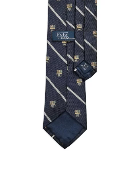 Tricou Polo Ralph Lauren cu decolteu rotund de mătase cu dungi alb