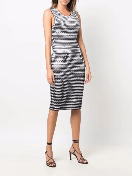 Pletené oblekové šaty Christian Dior Pre-owned bílé