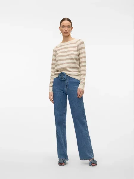 VERO MODA Pulover VMDOFFY crem / închis bej