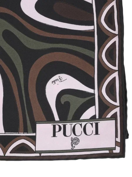 Fular Pucci de mătase cu imagine negru