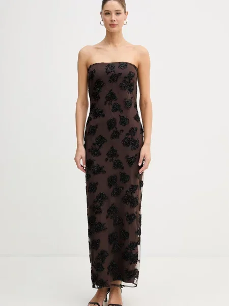 Rotate sukienka brązowa