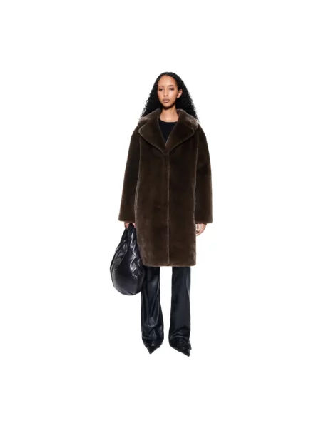 Stand Studio płaszcz Camille Cocoon Coat przejściowy oversize brązowy