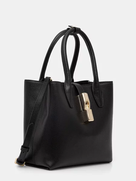 Geantă shopper Furla din piele negru