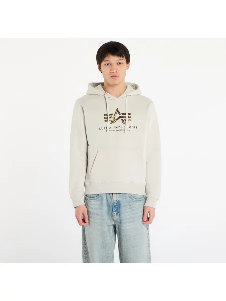 Mikina Alpha Industries Basic Hoodie BL Effect Print Stone L