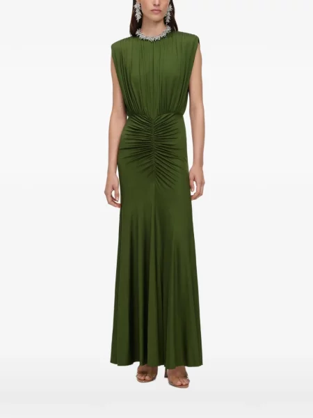 Rochie maxi Self-portrait din jerseu verde