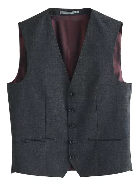 Next Vestă de costum Nova Fides metalic gri