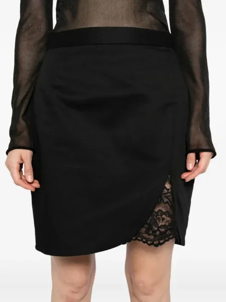 Fustă Blaklace cu model floral din dantelă negru