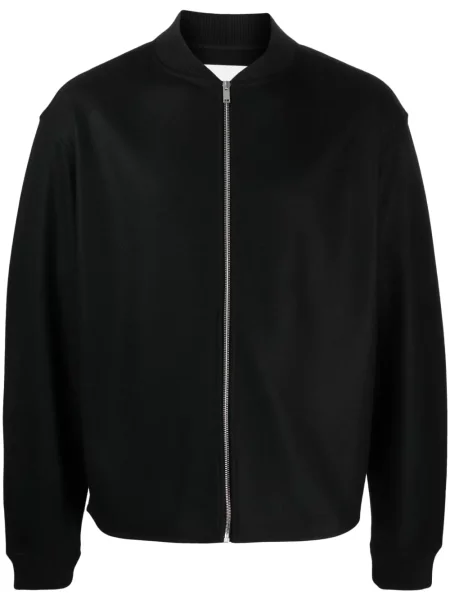 Gulerat geacă bomber Jil Sander de lână negru